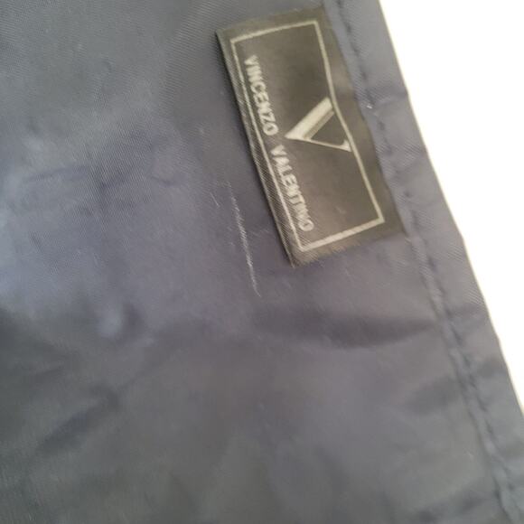 Vincenzo Valentino Shopping Bucket Bag On Wheels Nylon Foldable Navy Blue XL - Picture 8 of 10